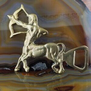 Vintage Solid Brass Centaur Bottle Opener Man Horse Greek Mythology